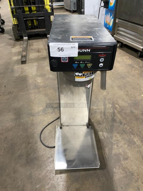 Bunn ITB Digital Series stainless steel countertop iced tea brewer, includes funnel. Model ITB, 120V 1 Phase, serial ITB0003260.