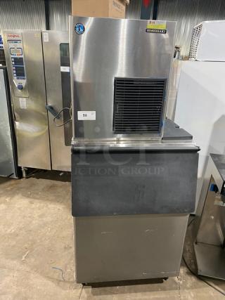 Hoshizaki Commercial Stainless Steel Electric Powered Air-Cooled Ice Making Machine/Storage Bin Combo! Energy Star Certified! Model: F-801MAH / B-500PF SN: E05603K / E62549K! 115-120V 1 Phase! On Legs! - Item #1202293