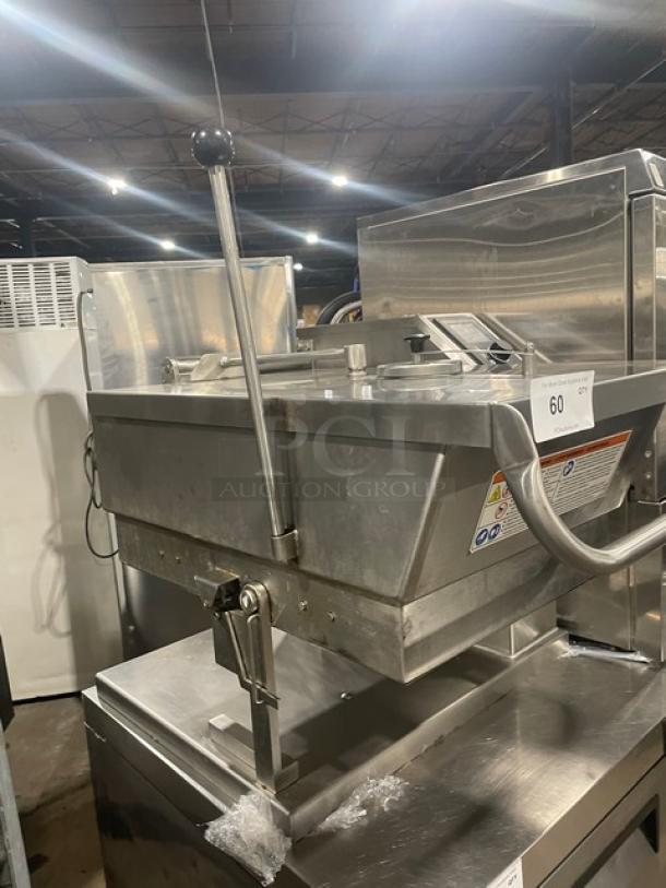 Cleveland Range stainless steel electric countertop braising pan, tilted, with control handle. Excellent condition.