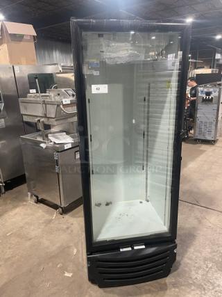 Imbera Commercial Black Glass Door Refrigerator, Model G319C02, single swing door, 115V, good condition.