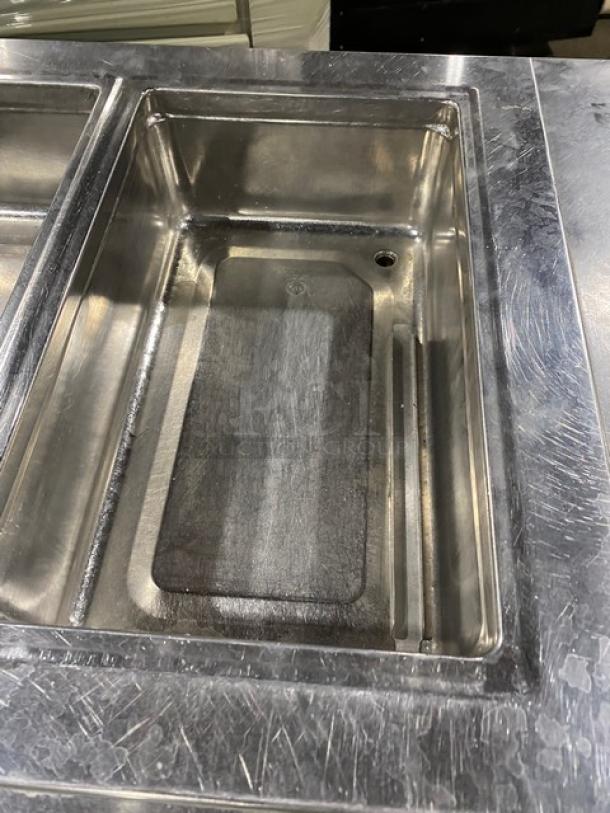 Delfield LiquiTec 4-Pan Drop-In Cold Food Well, stainless steel, model 8159-EFP, used condition, 115V, single phase.