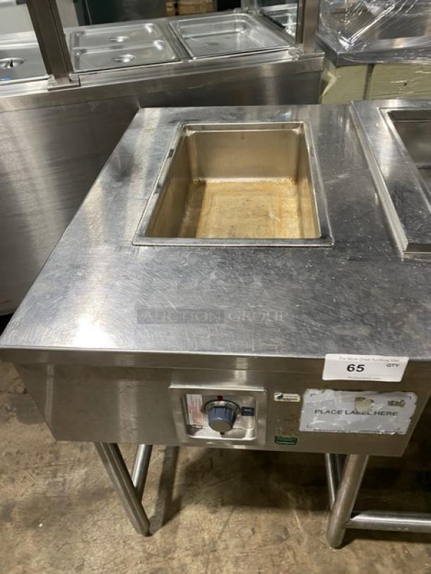 Delfield/Wells stainless steel hot food well, model MOD100TD, electric powered, control knob, on legs, 208/240V.