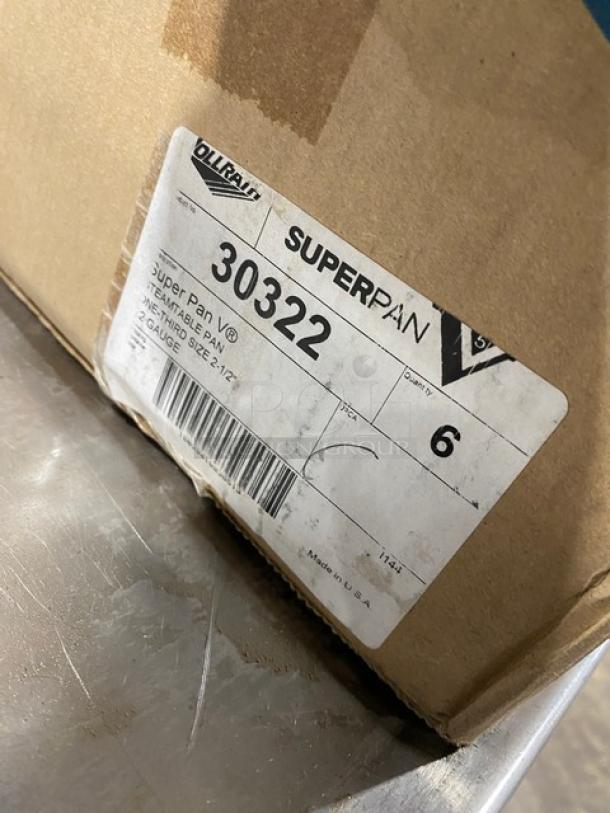 New Vollrath SuperPan V Series 1/3-Size 2-1/2" Deep Hotel Pan, Model 30322, in original packaging.