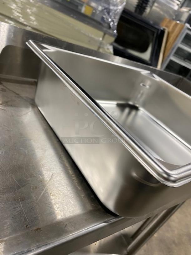 NEW Vollrath SuperPan V Series 2/3-Size 4" Deep Hotel Pan, Stainless Steel, Model 30142, pristine condition.