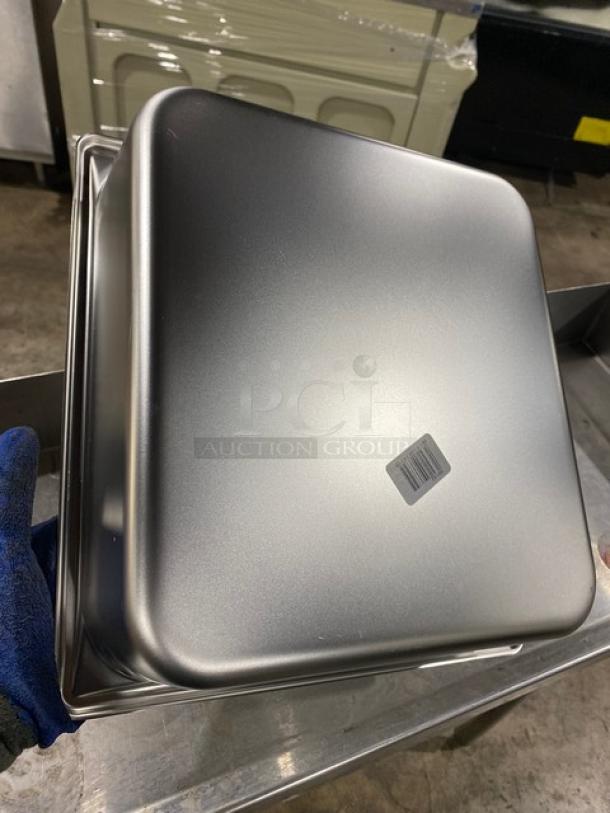 NEW Vollrath SuperPan V Series 2/3-Size 4" Deep Stainless Steel Hotel/Steamtable Pan, Model 30142, shown with a label on top.