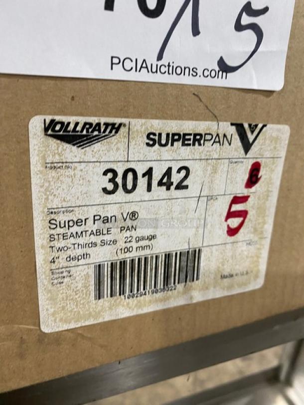 Vollrath SuperPan V Series 2/3-Size Stainless Steel Steamtable Pan, Model 30142, 4" Deep, New with Label.