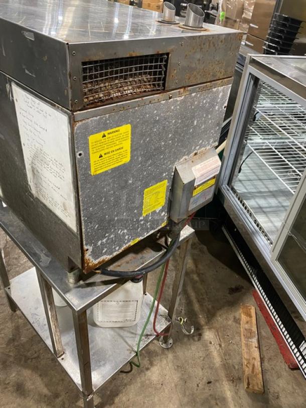 Convotherm OES6.10Mini commercial combi oven with digital controls on a single undershelf stand. Electric, 208/240V, 3 phase. Visible wear.