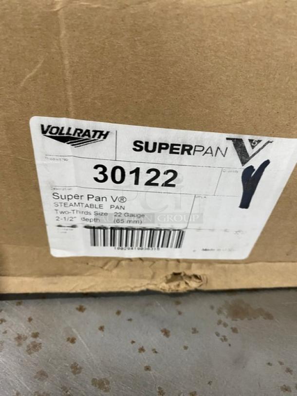 Vollrath SuperPan V Series Stainless Steel 2/3-Size 2-1/2" Deep Pan, Model 30122, New in Box, 22-Gauge.