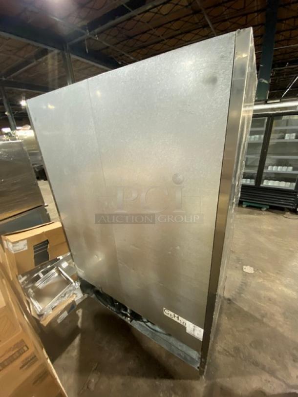 Atosa B-Series stainless steel 2-door vertical freezer, Model MBF8503GR, Energy Star certified, on casters.