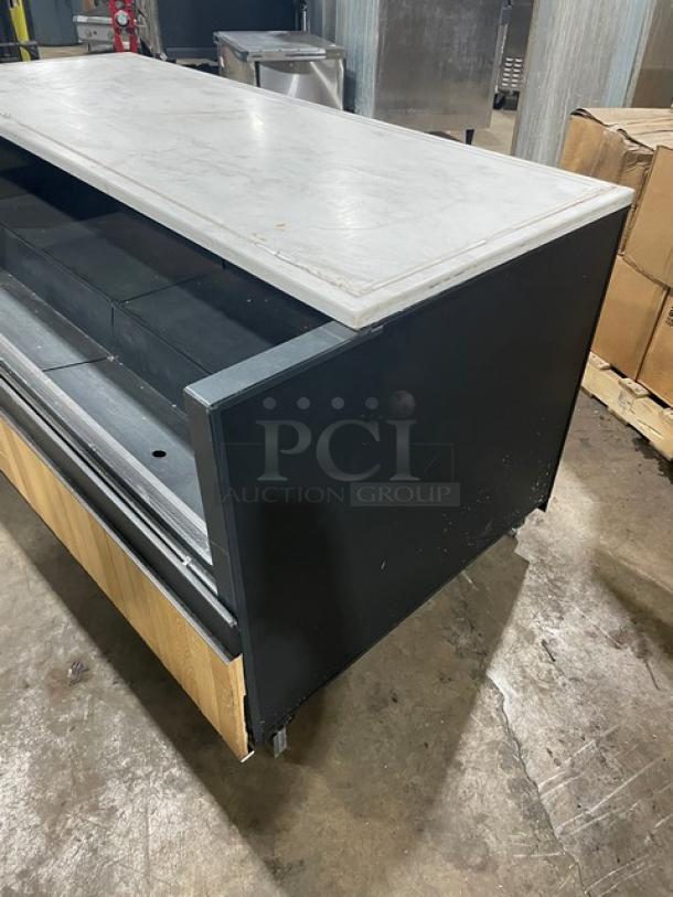 Structural Concepts SBZ6652DR black grab-n-go merchandiser. Commercial display case on legs, 220V, good condition.