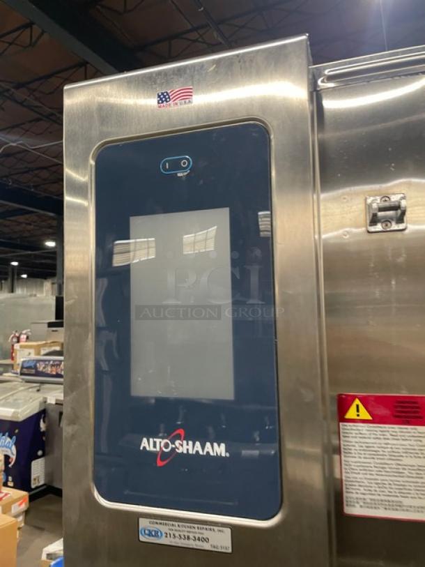 Alto-Shaam CTP2020G 2014 Combitherm Proformance stainless steel roll-in combi oven, programmable touchscreen, natural gas.