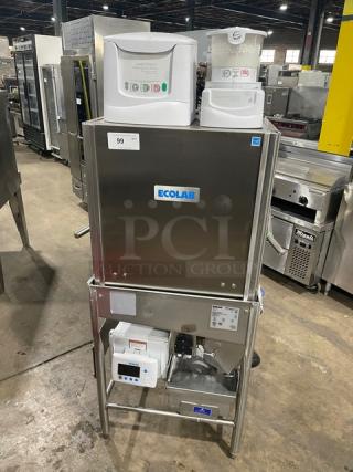 Ecolab Smartpower Series stainless steel dishwashing system, model APEXTSC, 115V 1 Phase, on legs, slight wear.