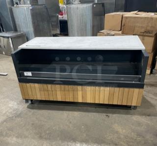 Structural Concepts black refrigerated open merchandiser, Model SBZ6652DR, on legs, 220V 1 Phase, used condition.