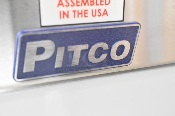 BRAND NEW 2022 Pitco Frialator SG14 stainless steel commercial fryer, natural gas, 110,000 BTU, with 2 metal baskets.