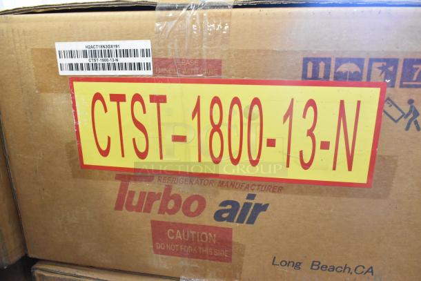 Brand new Turbo Air CTST-1800-13-N stainless steel refrigerated rail in packaging. 115 volts, 1 phase.
