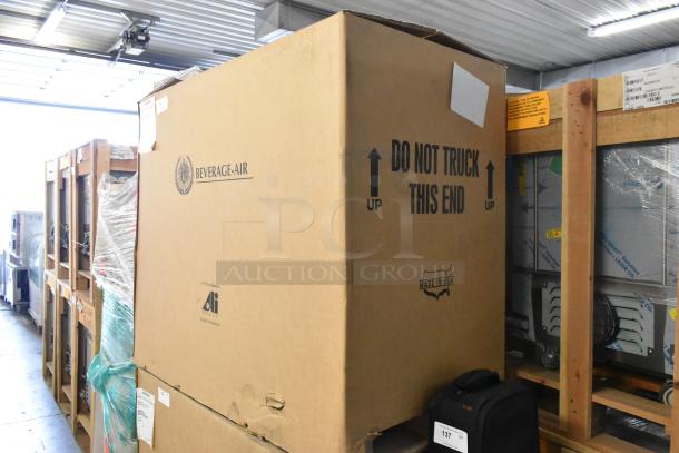Brand new Beverage Air BB48HC-1-F-S-27 stainless steel undercounter cooler, 115V, 1 phase, in original packaging.