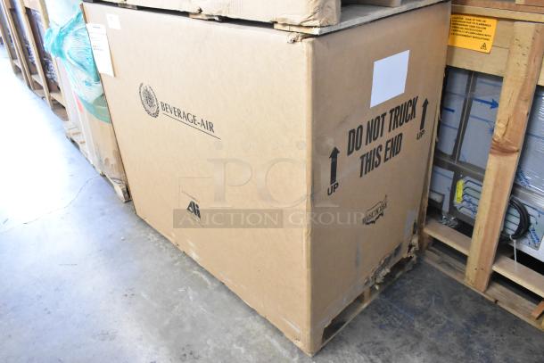 Brand new Beverage Air BB48HC-1-F-S-27 stainless steel 2-door cooler in original packaging. 115 volts, 1 phase.