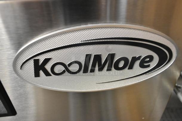 2023 KoolMore RWT-3D-16C 3 Door Stainless Steel Cooler, new, missing one caster, on commercial casters, 115V, 1 Phase.