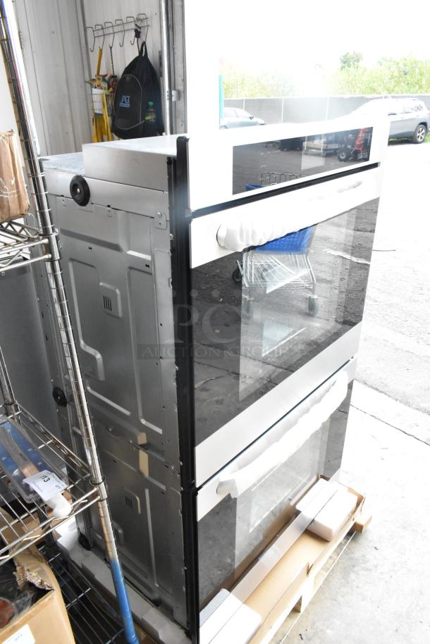 Brand new KoolMore KM-WO30D-SS stainless steel convection double wall oven, 5 cu. ft., in original packaging.