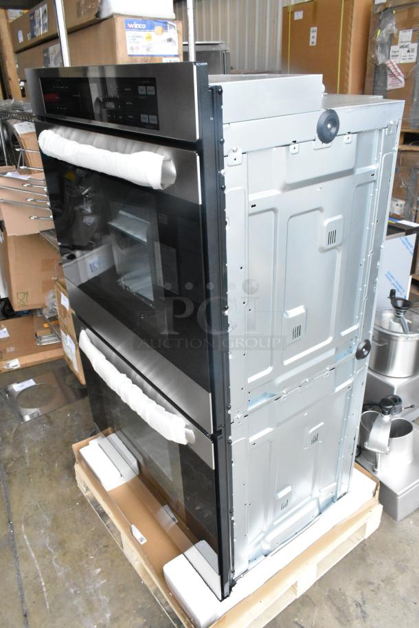BRAND NEW KoolMore KM-WO30D-SS Stainless Steel 5 cu. ft. Convection Double Wall Oven on a pallet, wrapped, ready for sale.