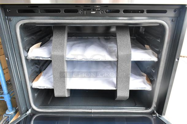 BRAND NEW KoolMore KM-WO30D-SS Stainless Steel 5 cu. ft. Convection Double-Unit Wall Oven, interior view.