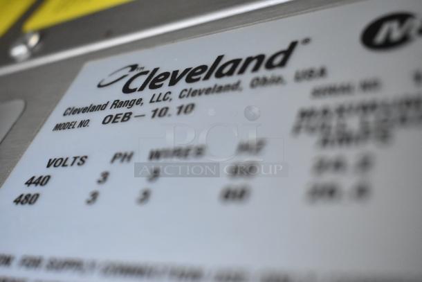 Cleveland OEB-10.10 stainless steel electric combi convection oven label, 440/480V, 3 phase, brand new condition.