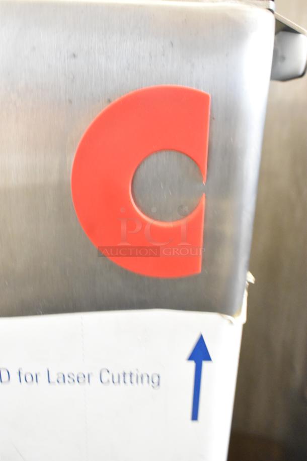 Cleveland OEB-10.10 stainless steel commercial combi convection oven, new with scratches. 440/480V, 3 phase. Red "C" logo visible.