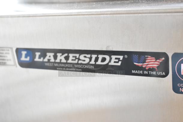 BRAND NEW Lakeside stainless steel commercial 2-well plate dispenser. Features USA-made label, 120V, 1 phase on casters.