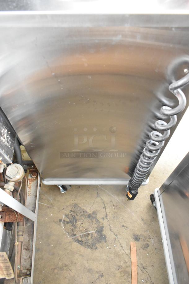 BRAND NEW Lakeside stainless steel commercial 2-well plate dispenser with casters, 120 volts, 1 phase, pristine condition.