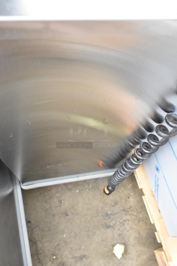 BRAND NEW Lakeside stainless steel 2-well plate dispenser on casters, 120V, 1 phase, commercial-grade.