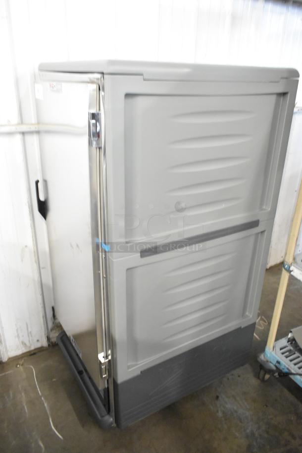 BRAND NEW 2025 Metro C537-HFS-U-GY heated holding cabinet, solid door, commercial casters, 120 Volts, 1 Phase, minor dents.