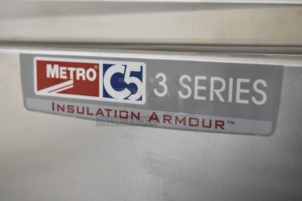 Metro C5 3 Series Heated Holding Cabinet label, "Insulation Armour" text visible. Model C537-HFS-U-GY.