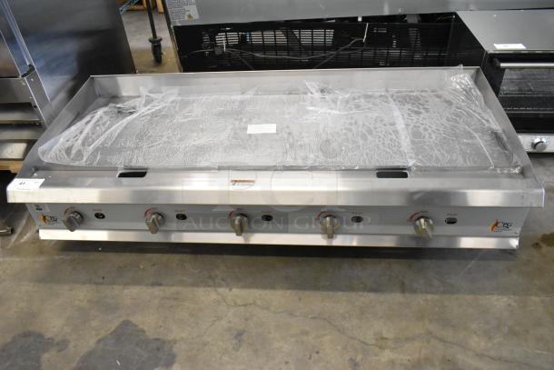 BRAND NEW 2024 CPG GM-CPG-60-NL 60" Stainless Steel Gas Griddle, 150,000 BTU, manual controls, minor scratch and dent.