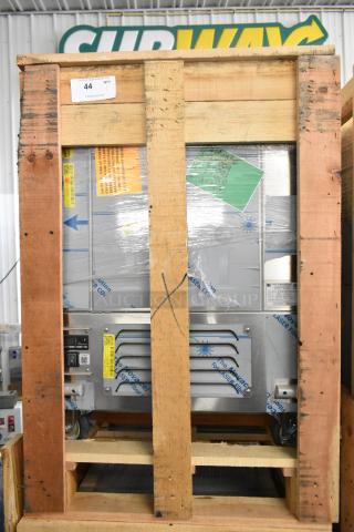 Brand new 2021 BKI 52473-1 stainless steel commercial freezer on casters, 115V, 1 phase, crated for shipping.