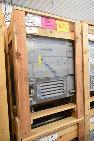 BRAND NEW BKI 52473-1 Stainless Steel Commercial Freezer on casters, 115V, 1 Phase, in packaging with labels and instructions.