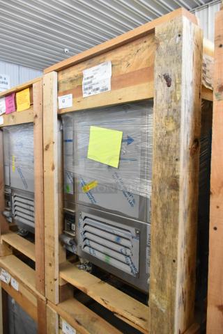 Brand new 2021 BKI 52473-1 stainless steel commercial freezer, on casters, 115V, 1 phase, in original packaging.