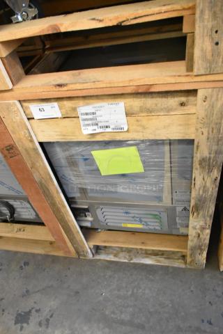 BKI 52473-1 stainless steel commercial freezer, brand new, on commercial casters, 115V, 1 phase, wrapped in protective material.