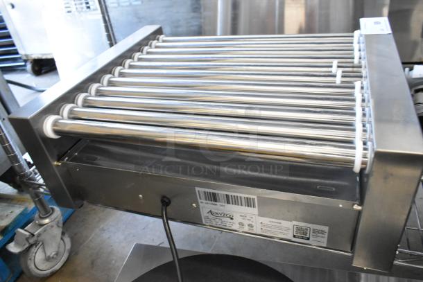 Brand new Avantco 177RG1830 2024 hot dog roller grill with 11 stainless steel rollers. Scratch and dent condition. 120V, 1 phase.
