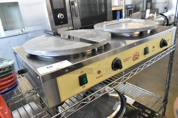 BRAND NEW Carnival King 382CM16DBL 16" Dual Crepe Maker, stainless steel, 208/240V, 1 Phase, minor scratches.