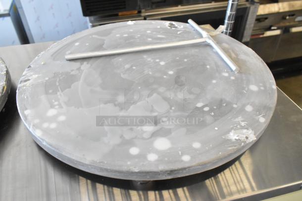 BRAND NEW SCRATCH AND DENT! 2024 Carnival King 382CM16DBL dual stainless steel crepe maker with minor surface blemishes.