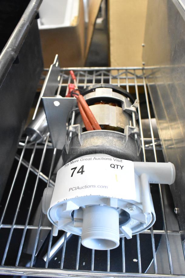 Brand new Nidec pump, 115 volts, 1 phase. Minor scratches and dents visible. Auction tag number 74 attached.
