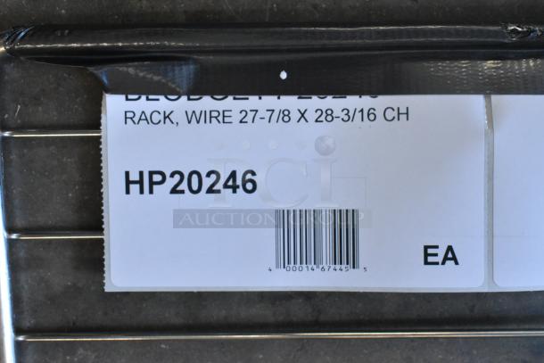 Brand new Blodgett HP20246 wire rack, 27-7/8x28-3/16, with barcode and label.