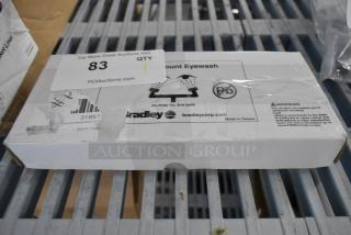 BRAND NEW Bradley Chrome-Plated Brass Eyewash S19-200B in box. Box shows scratch and dent. Model: 31BS19200B.