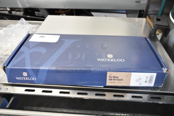 Waterloo 750AF14 Pre-Rinse Add-On Faucet, 14" swing nozzle, 1.2 GPM aerator, scratch and dent, in original packaging.