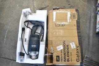 Brand new Galaxy 177IMBH21 21" immersion blender, 1 hp, variable speed, 120V. Box shows scratch and dent.
