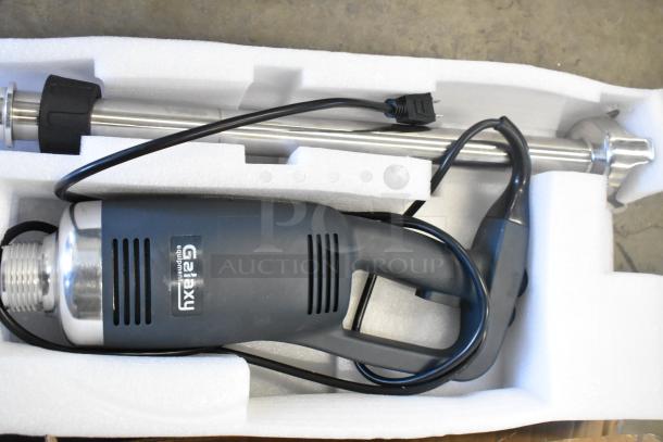 Brand new Galaxy 177IMBH21 21" immersion blender, 1 hp, variable speed, 120V, with minor scratches in foam packaging.