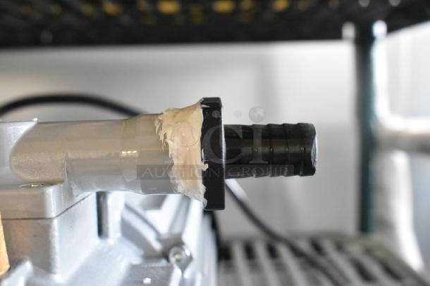 Brand new Argion VSV-20FP Pump, 120V, 1 Phase, scratch and dent, featuring a sealed connection, highlighting potential damage.