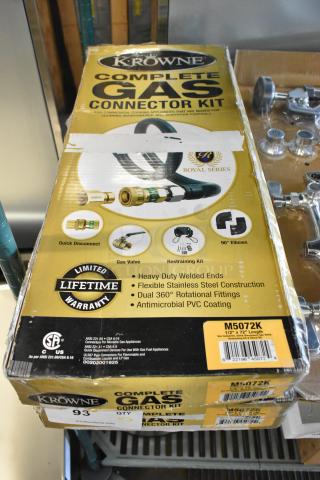 Krowne M5072K 72" Mobile Gas Connector Hose Kit, 1/2", new, scratch and dent, flexible stainless steel, antimicrobial coating.