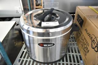 Brand new Emperor's Select 478ESC100SS, 100 cup sushi rice container, insulated stainless steel, scratch and dent condition.