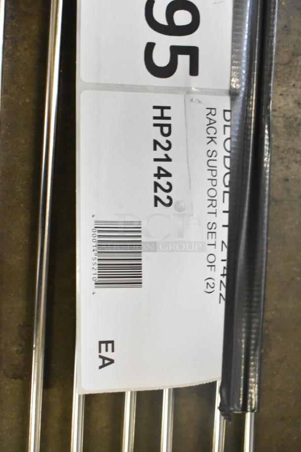 BRAND NEW SCRATCH AND DENT! HP21422 Blodgett rack support set with visible barcode and label details.
